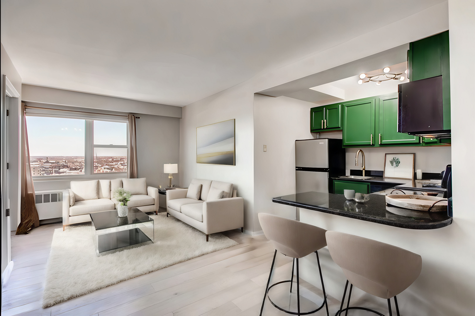 2909 North Sheridan Road, Unit 1810 Chicago, IL 60657 - Photo 3 of 9 a living room with furniture and a flat screen tv