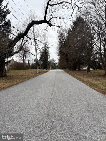 a view of road and trees