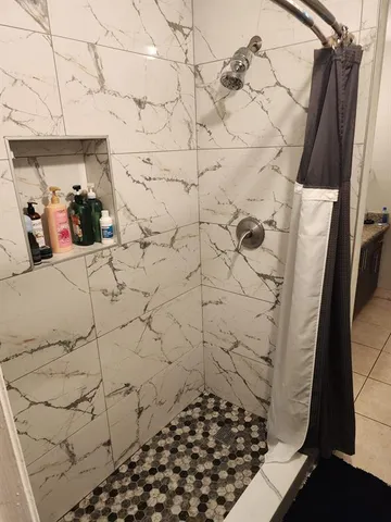 a bathroom with a shower