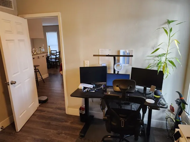 a view of swimming pool from a yard