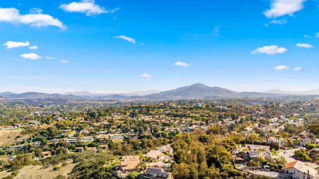 a view of city and mountain