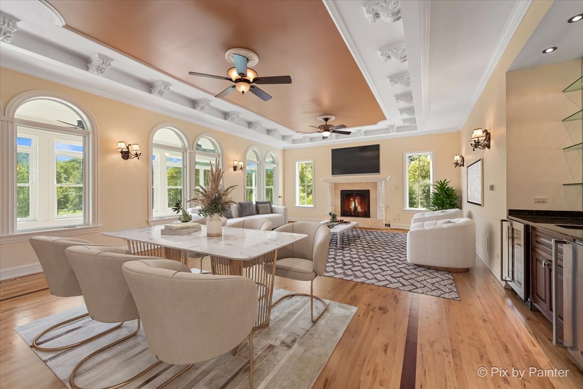 27 West Onwentsia Road Lake Forest, IL 60045 - Photo 26 of 84 a living room with fireplace furniture and a wooden floor