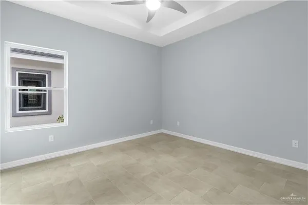 an empty room with a window