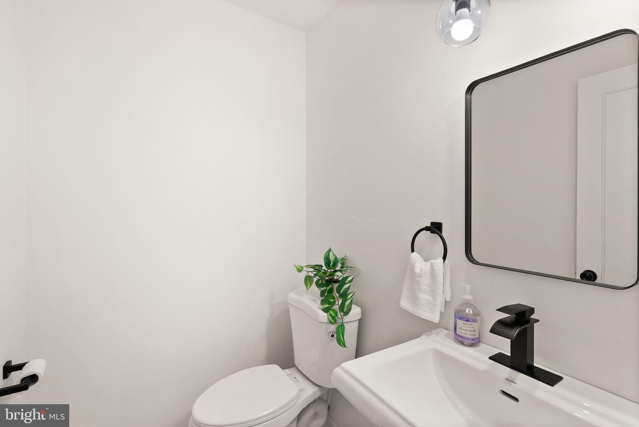 6026 Queenston Street Springfield, VA 22152 - Photo 18 of 53 a bathroom with a sink toilet and a mirror