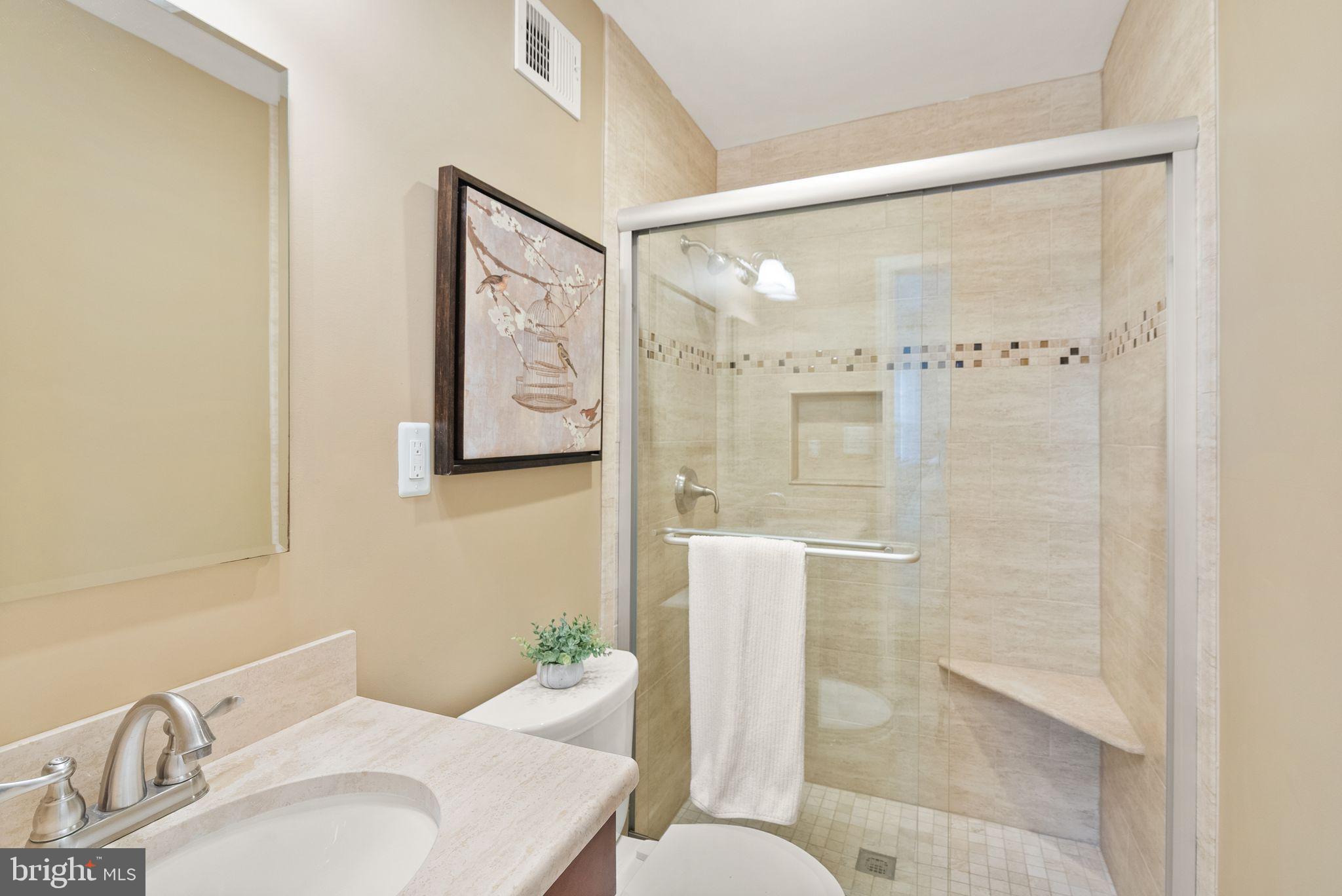 6026 Queenston Street Springfield, VA 22152 - Photo 25 of 53 a bathroom with a sink and a mirror