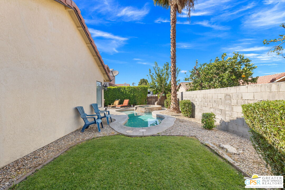 45688 Sutter Creek Road Indio, CA 92201 - Photo 44 of 51 a view of a backyard with sitting area