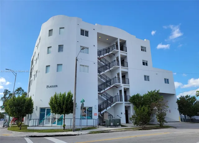 a front view of a building