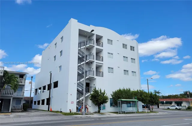 a front view of a building