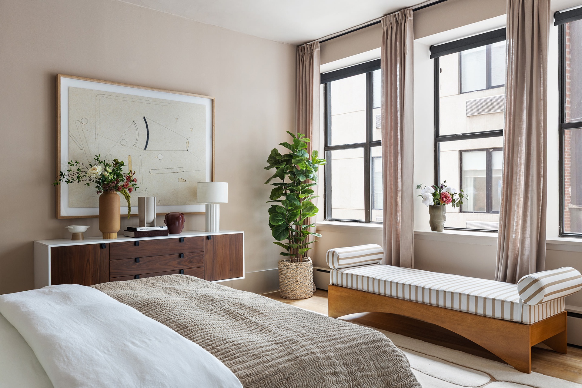 260 West Broadway, Unit 4C Manhattan, NY 10013 - Photo 15 of 28 a bedroom with a bed and a window