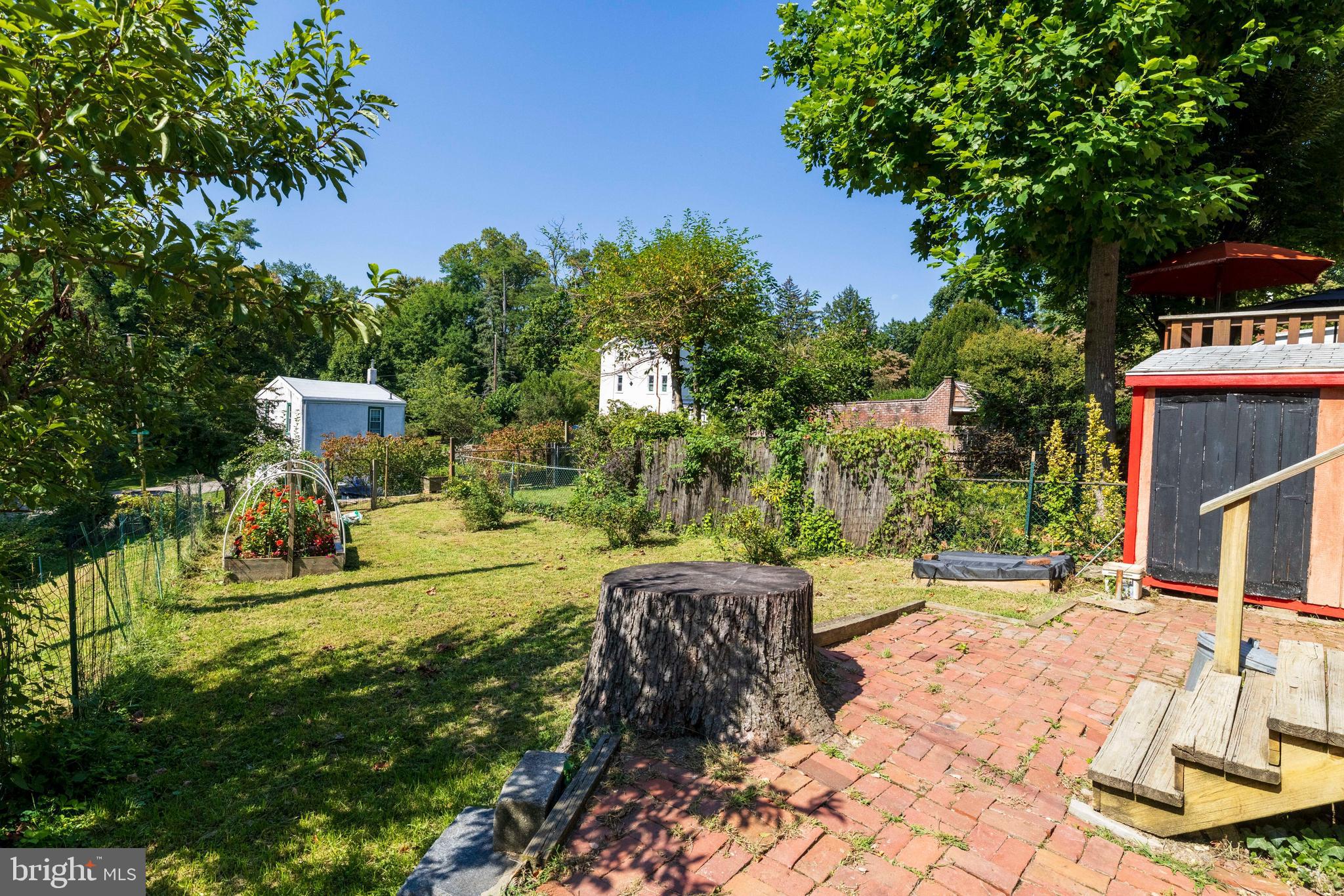 6020 Bridget Street Philadelphia, PA 19144 - Photo 32 of 43 a view of a yard with plants and a slide