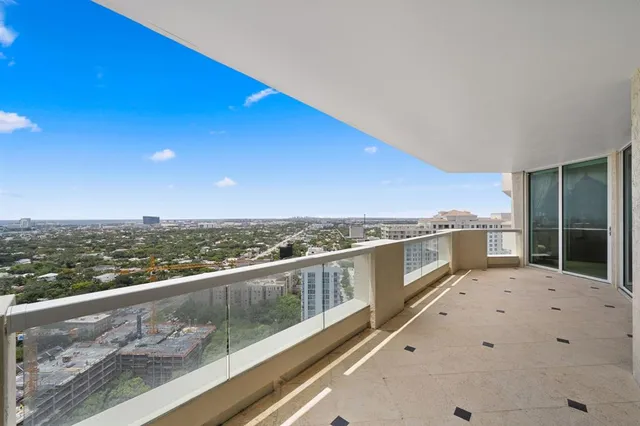 a view of balcony with city view