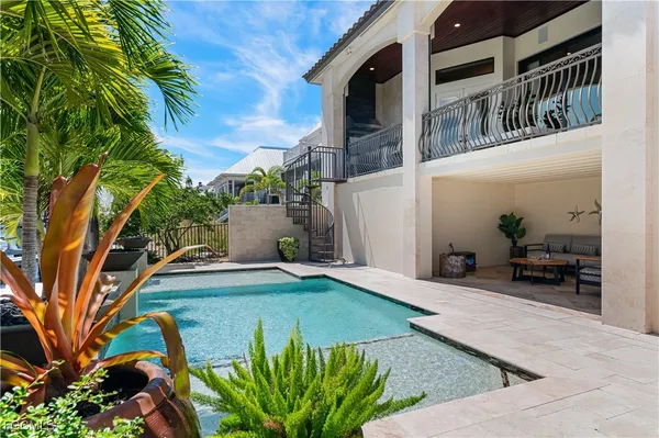a view of a house with a patio