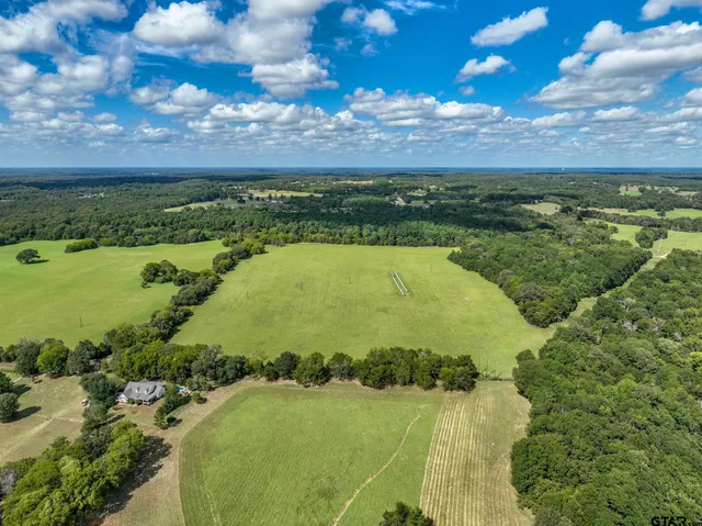a view of an ocean and a yard