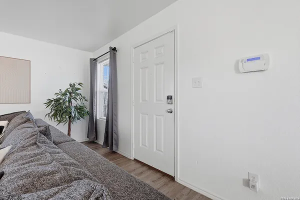 a view of a bedroom