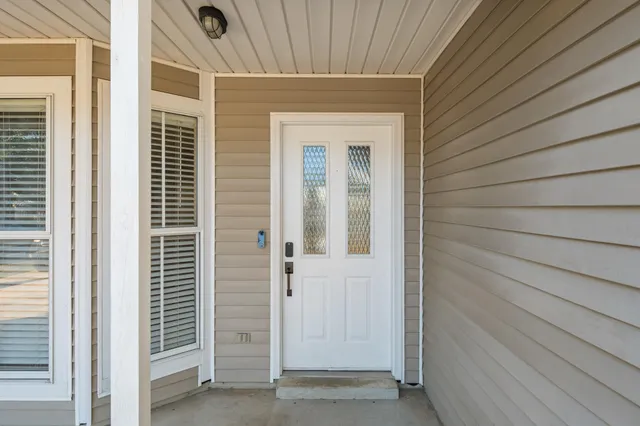 a view of front door of house
