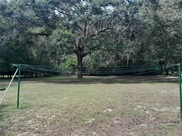 a view of backyard with green space