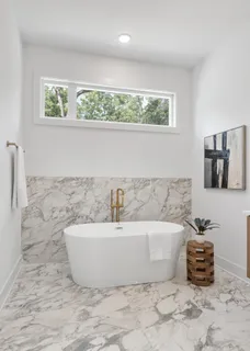 a bathroom with a shower and a bathtub