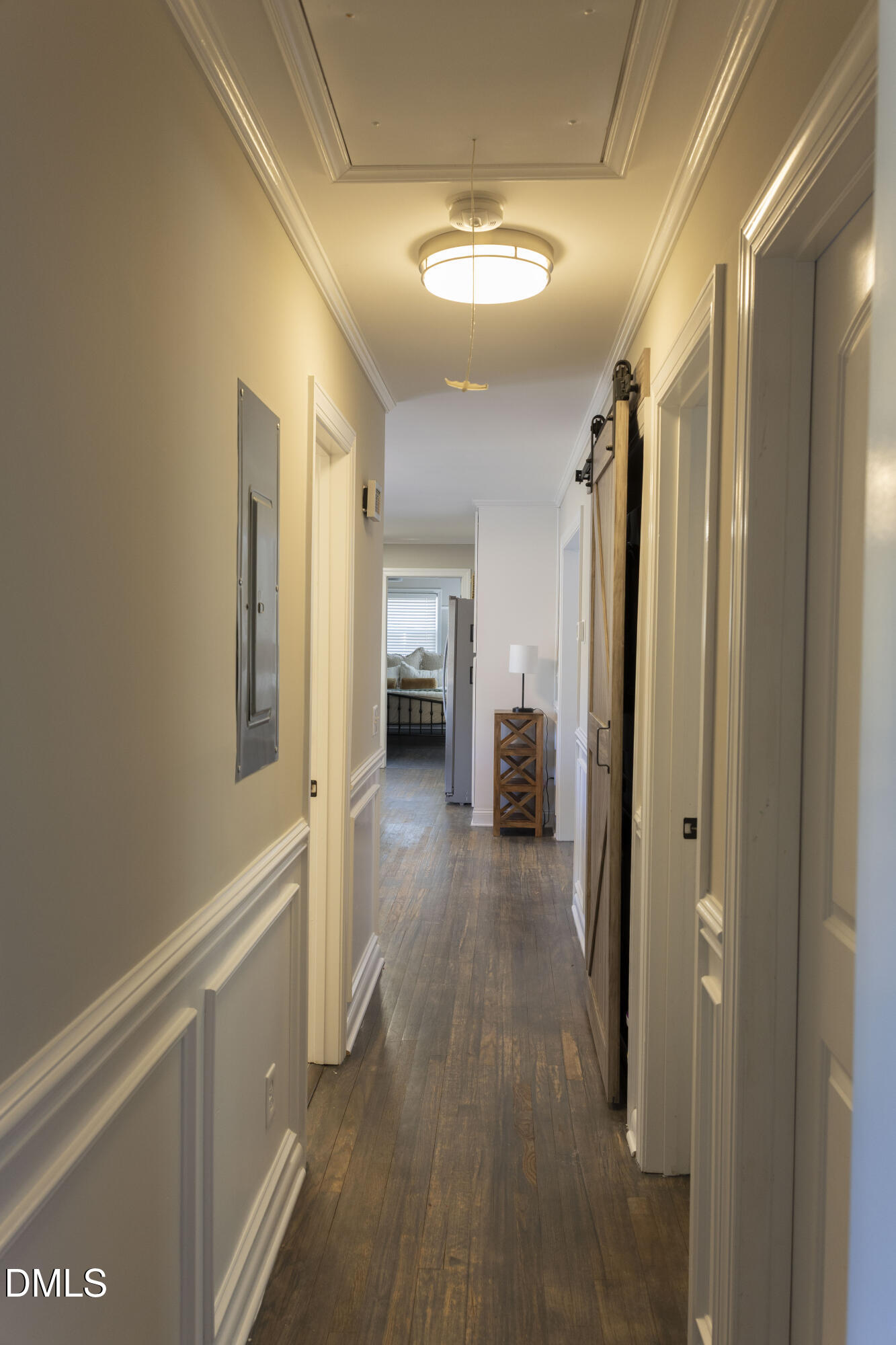 7301 Cleveland School Road Garner, NC 27529 - Photo 29 of 73 a view of a hallway view with wooden floor and staircase