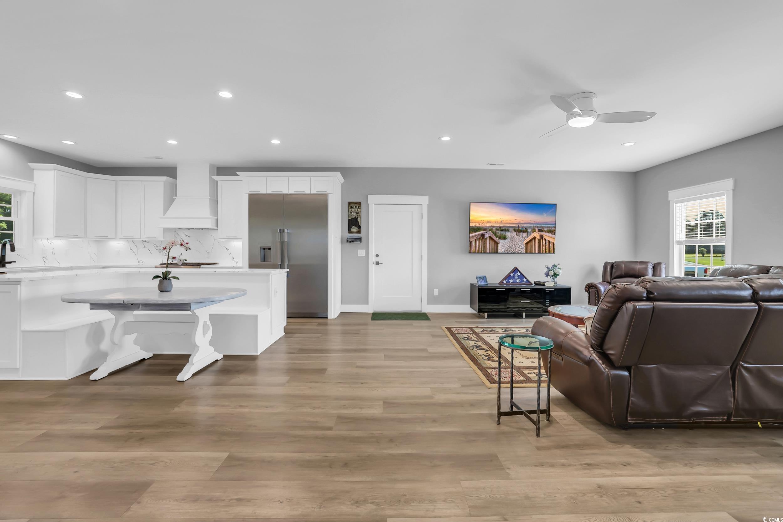 7356 Johnson Shortcut Road Conway, SC 29527 - Photo 12 of 40 Living area with a ceiling fan, recessed lighting, and light wood finished floors