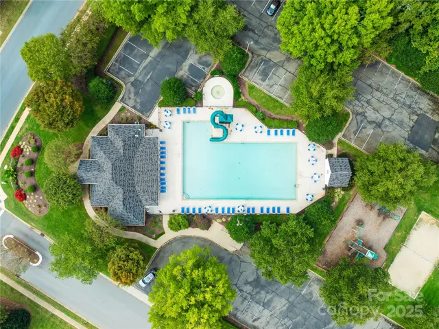 an aerial view of a house