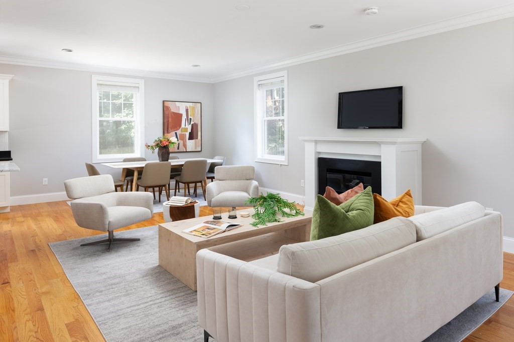 9 Hazel Terrace Arlington, MA 02474 - Photo 7 of 36 a living room with furniture fireplace and window