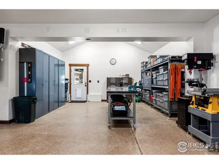 a view of a wooden deck with sunset view