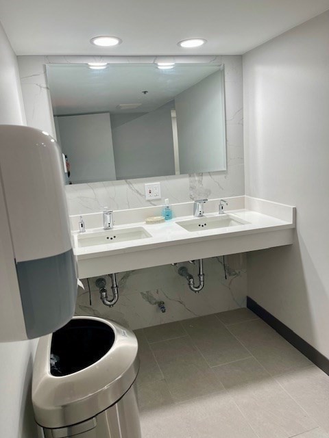 1731 Beacon Street, Unit 512 Brookline, MA 02445 - Photo 38 of 41 a bathroom with a sink a toilet and a mirror