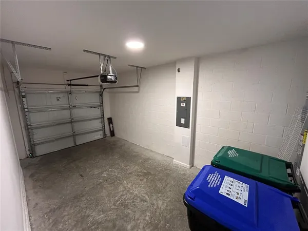 a view of a room with storage