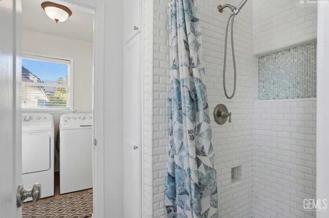 a bathroom with a shower