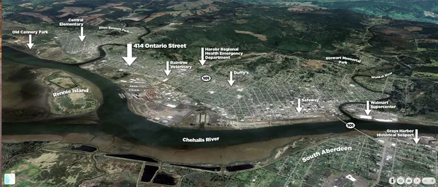 a view of a water fountain