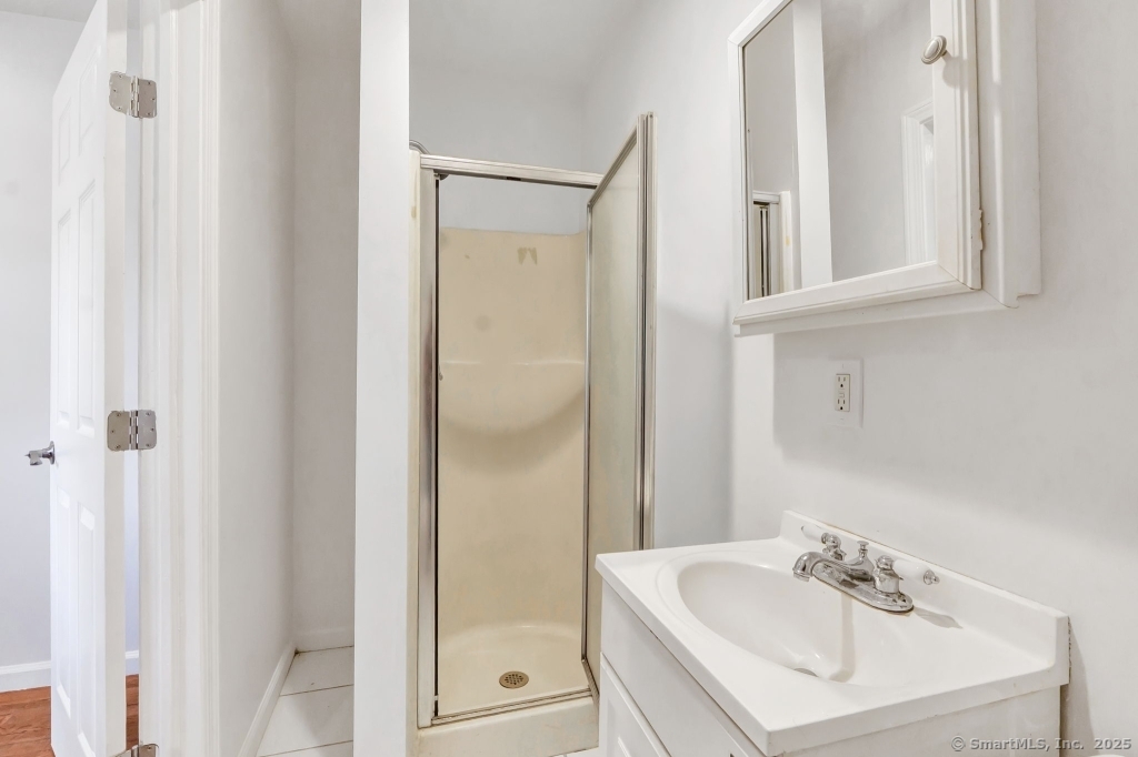 100 Mt Pleasant Street Derby, CT 06418 - Photo 37 of 40 a bathroom with a sink mirror and shower