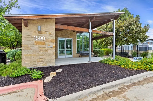 a view of park with sign board