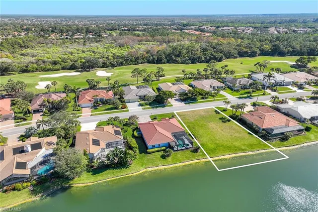an aerial view of a house with a garden
