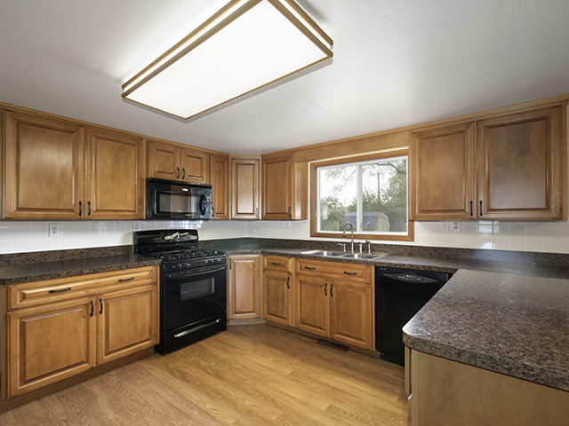 1685 Sheffer Road Aurora, IL 60505 - Photo 2 of 15 a kitchen with stainless steel appliances granite countertop wooden cabinets granite counter tops and a window