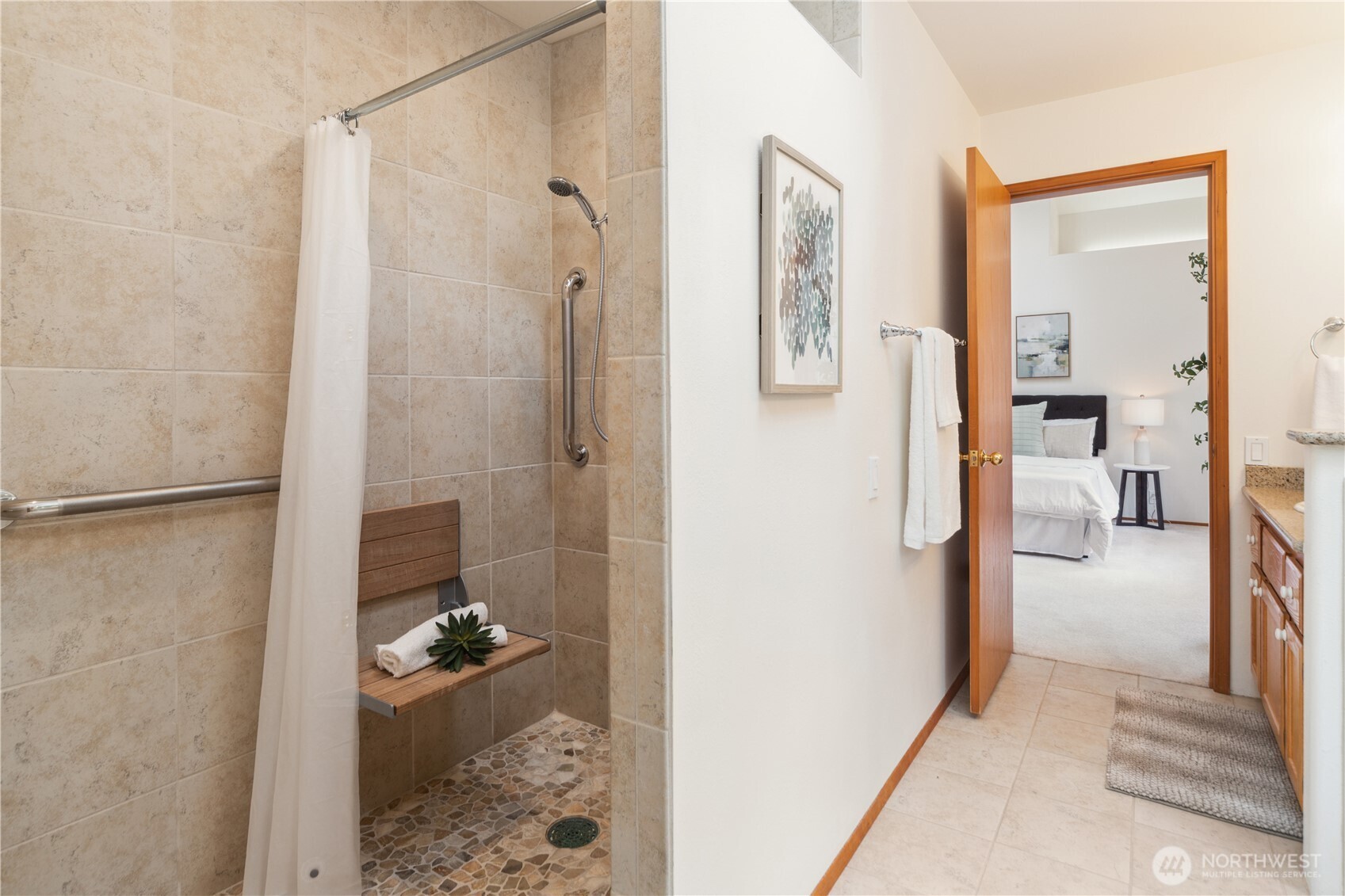 2882 Beaver Valley Road Port Ludlow, WA 98365 - Photo 16 of 34 a bathroom with a shower and a sink