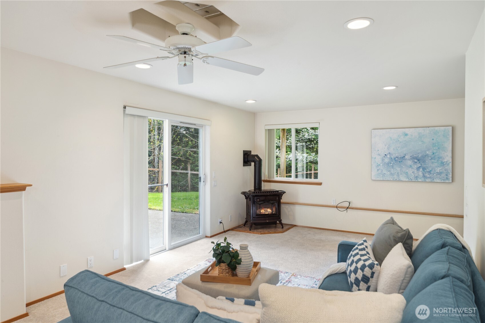 2882 Beaver Valley Road Port Ludlow, WA 98365 - Photo 20 of 34 a living room with furniture and a large window