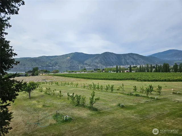 an aerial view of a houses with outdoor space and lake view