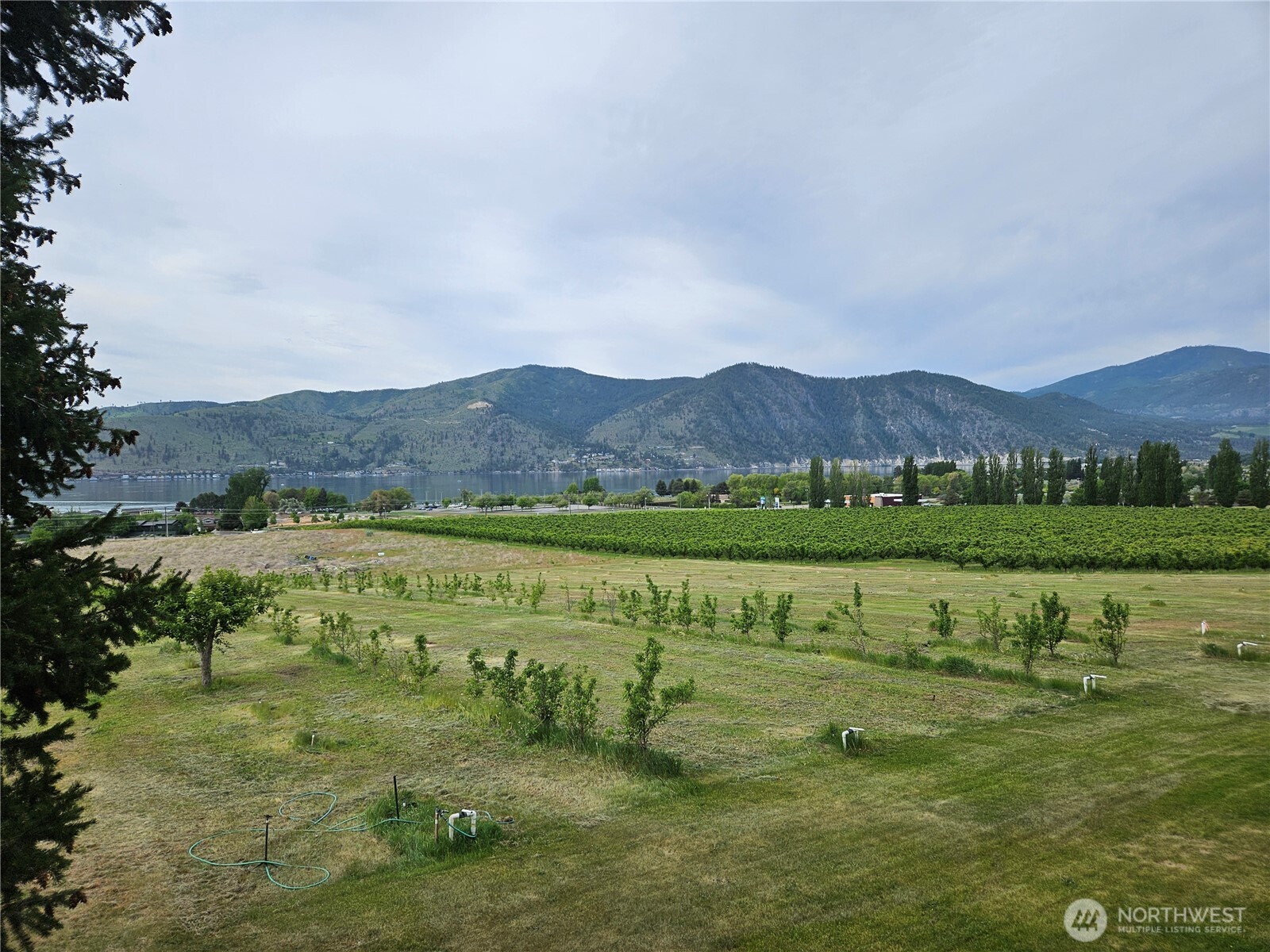 1555 Swartout Road Manson, WA 98831 - Photo 11 of 40 an aerial view of a houses with outdoor space and lake view