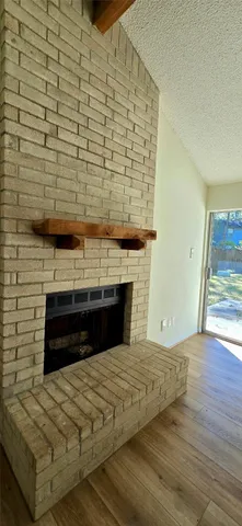 a view of a fireplace