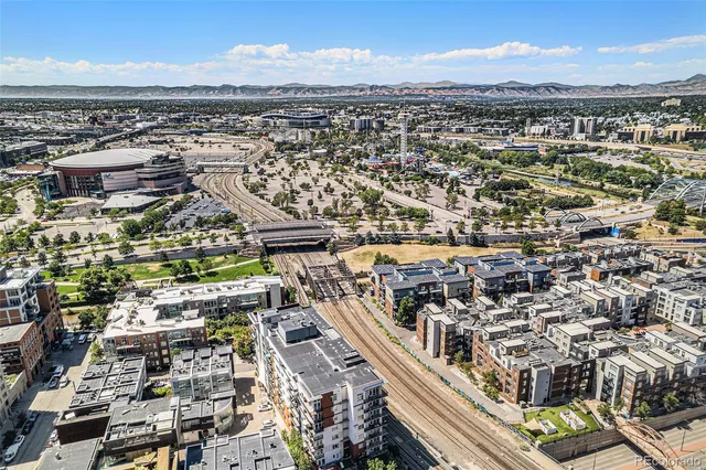 an aerial view of a city