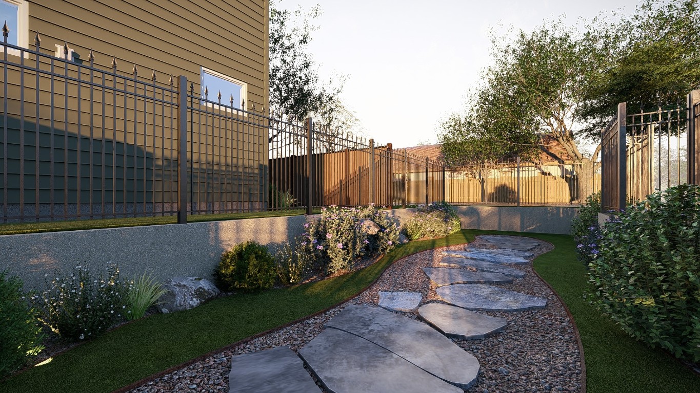 6409 Bradsher Drive, Unit 1 Austin, TX 78745 - Photo 12 of 26 a view of a garden with wooden fence