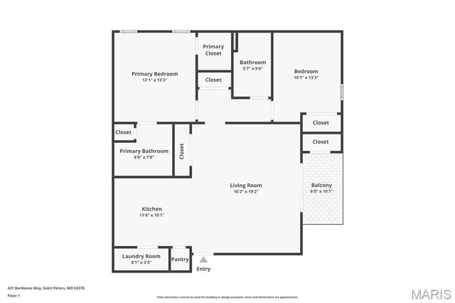 $225,000 | 431 Bordeaux Way, St. Peters, MO 63376