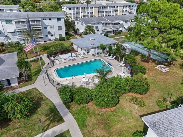 an aerial view of a house
