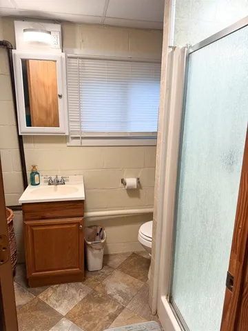 a bathroom with a sink and a toilet