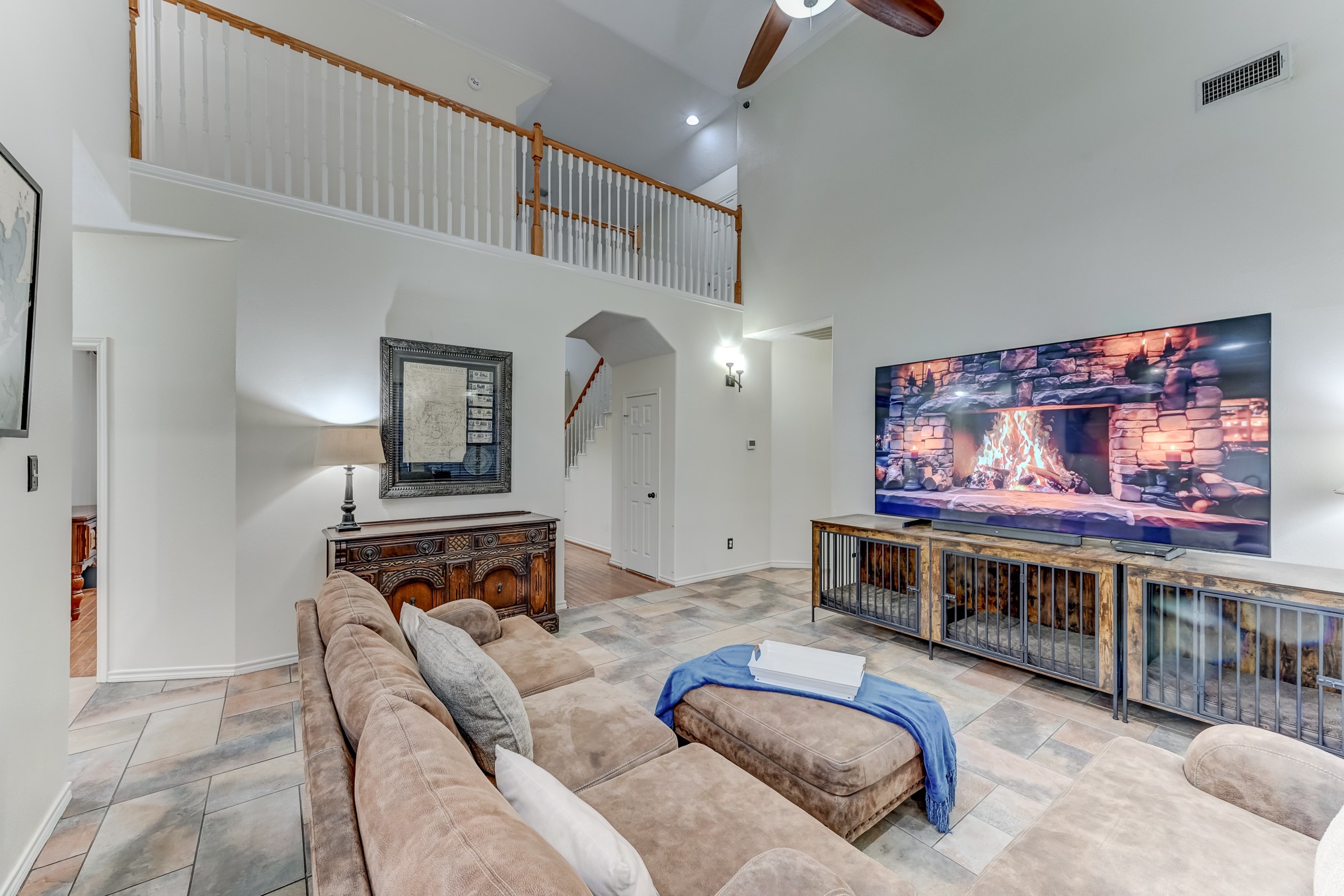 1210 Cherry Creek Road Dayton, TX 77535 - Photo 9 of 50 a living room with furniture and a flat screen tv