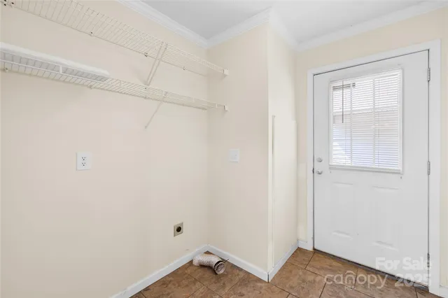 a view of small space with racks on the wall