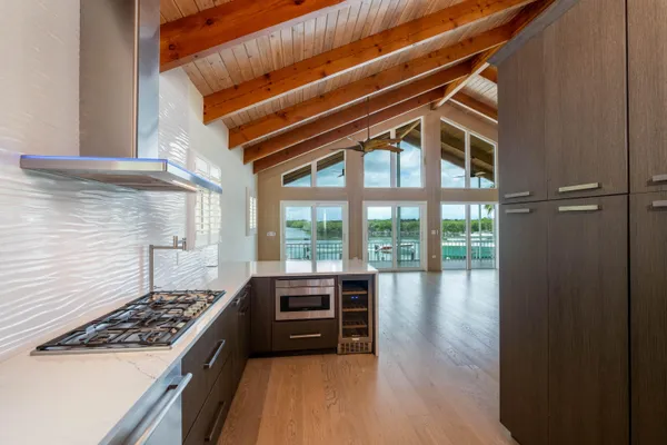 a view of balcony and floor to ceiling window
