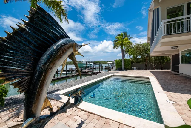 a view of a lake with a city