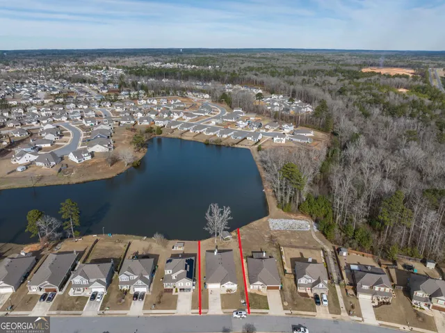 an aerial view of multiple house