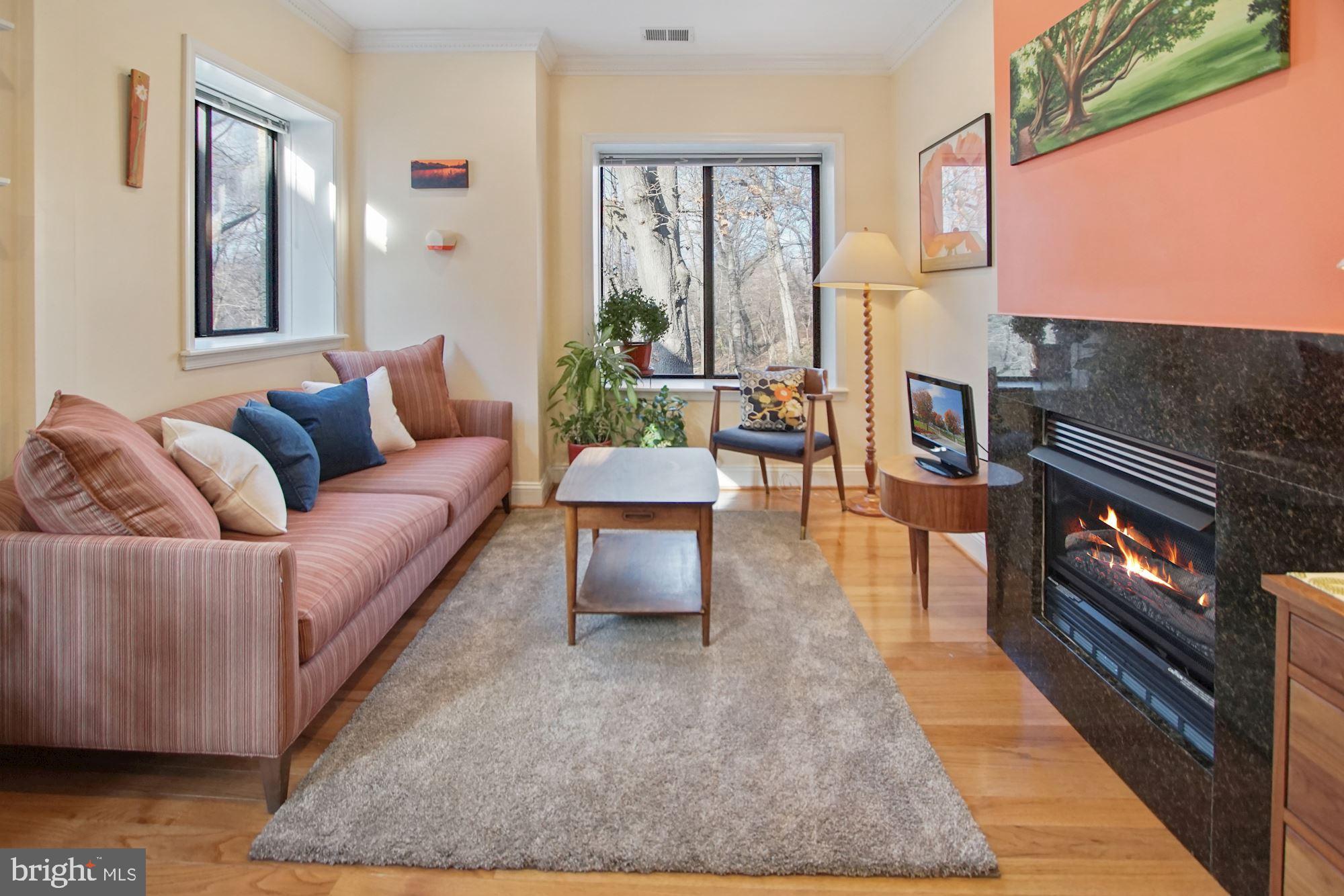 Living space with park view